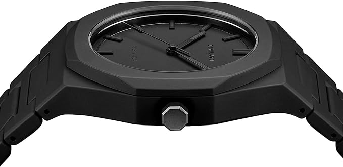plastic material - Black Dial Men's Watch Quartz Movement - Sleek and Stylish Timepiece with Durability and Elegance for the Modern Gentleman, Shadow Black