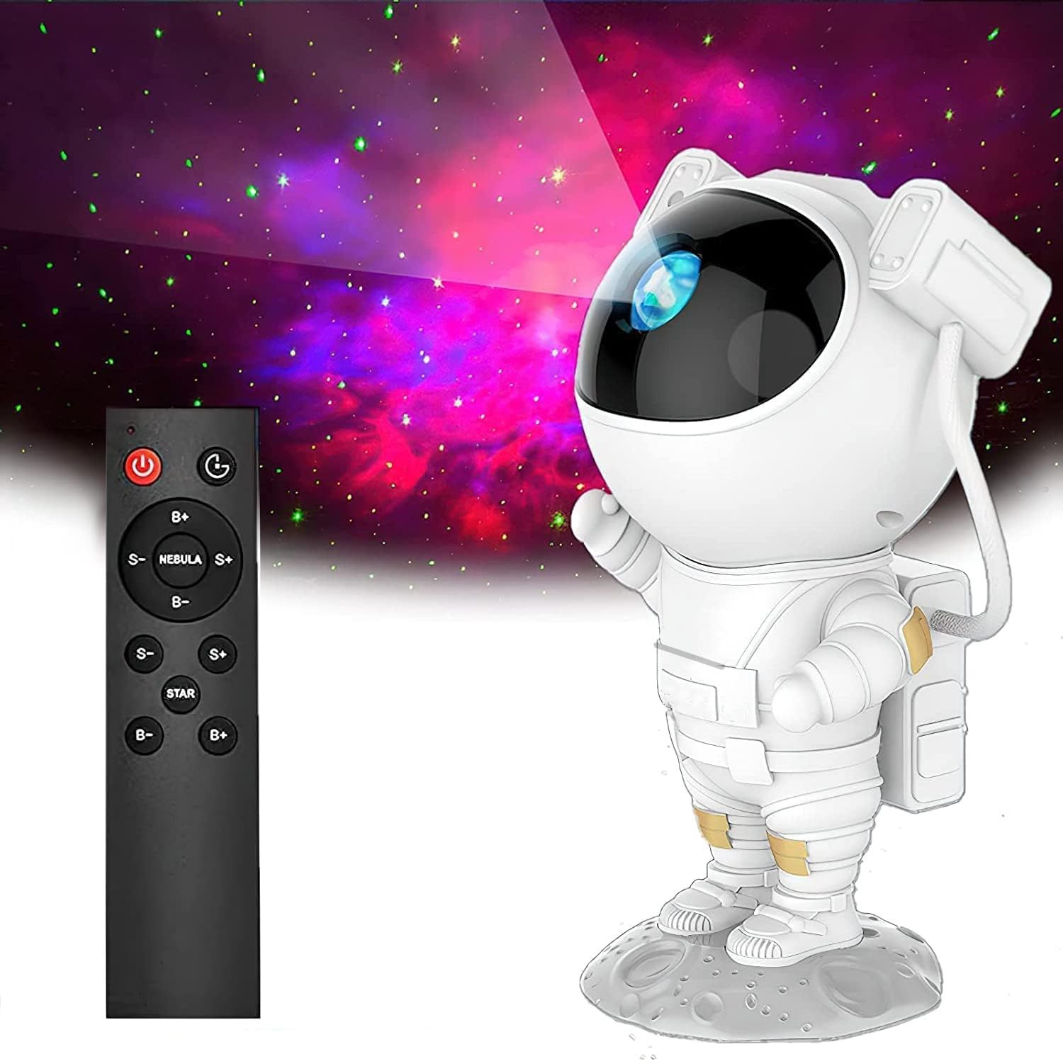  Star Projector Night Light with Timer, Remote Control and 360°Adjustable Design, Astronaut Nebula Galaxy Night Light Projector for Children Adults...