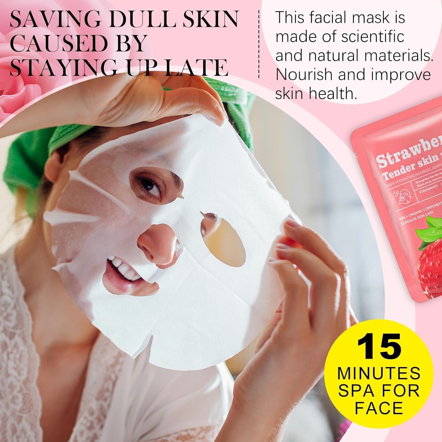 Face Masks Skincare, Exquisite Beauty Plant Fruit Facial Skin Care&Moisturizing Facial Moisturizing Self Care Facial Women'S Home Spa Skin Care