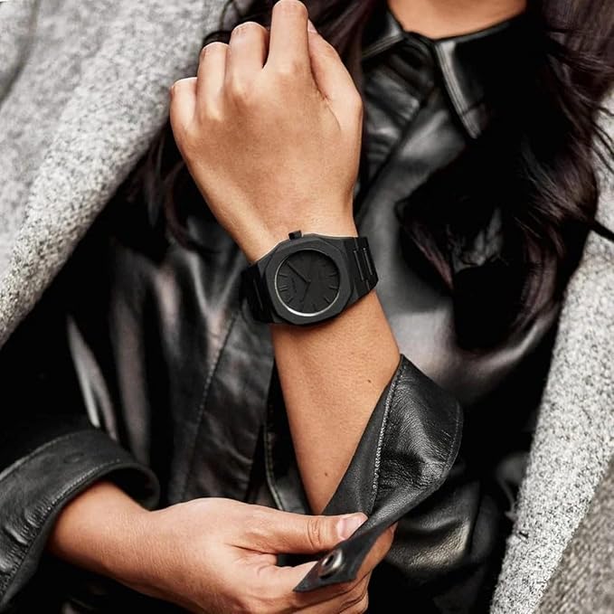 plastic material - Black Dial Men's Watch Quartz Movement - Sleek and Stylish Timepiece with Durability and Elegance for the Modern Gentleman, Shadow Black